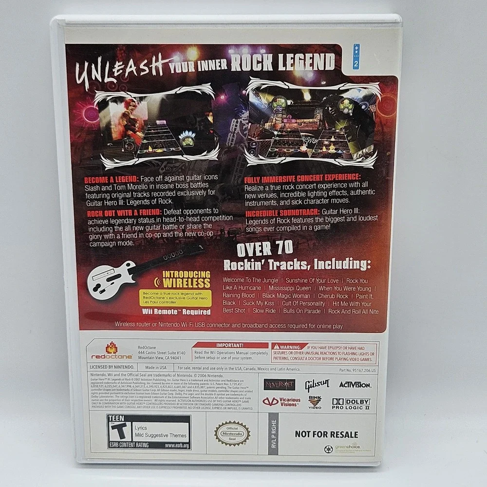 Nintendo Wii Guitar Hero III: Legends of Rock - CIB with Manual and Case